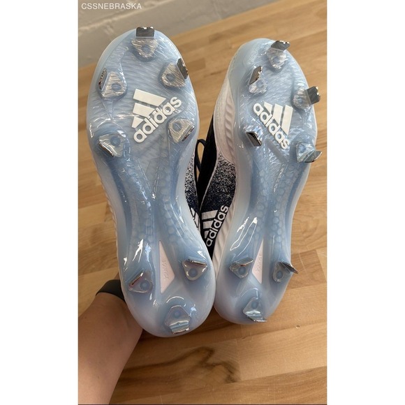 Adidas Navy White con V Bounce Metal Baseball Cleats VanguardVend - Size 8.5 - Picture 8 of 12